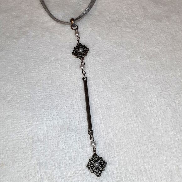 Necklace Layered Suede Charms, Beads Modern Long Length Bohemian Gyspy Elegant - Picture 9 of 11